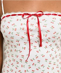 Hesperus Cherry Red & Cream Crop Tank Top