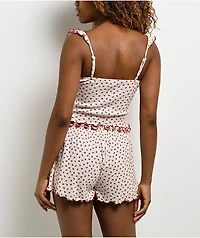 Hesperus Strawberry Red & Cream Crop Tank Top