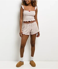 Hesperus Strawberry Red & Cream Lounge Shorts