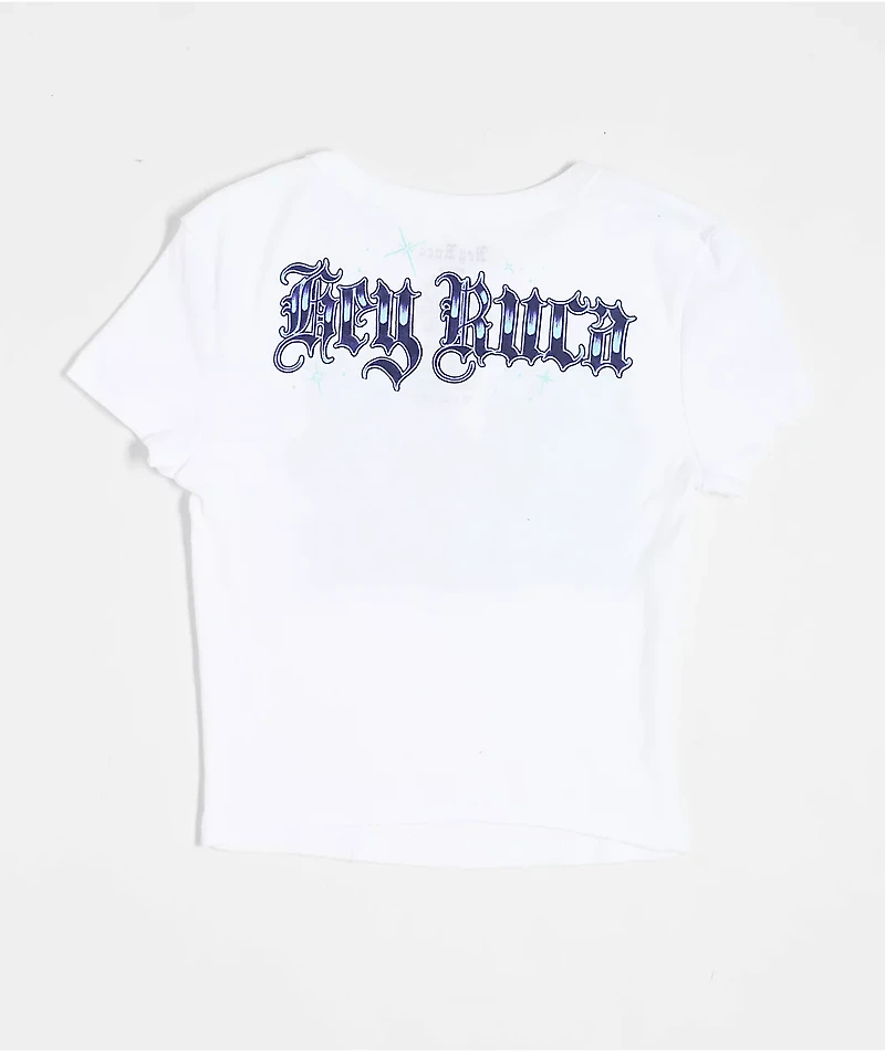 Hey Ruca City Blues White Crop T-Shirt