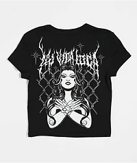 Hey Ruca Mi Vida Loca Black Crop T-Shirt