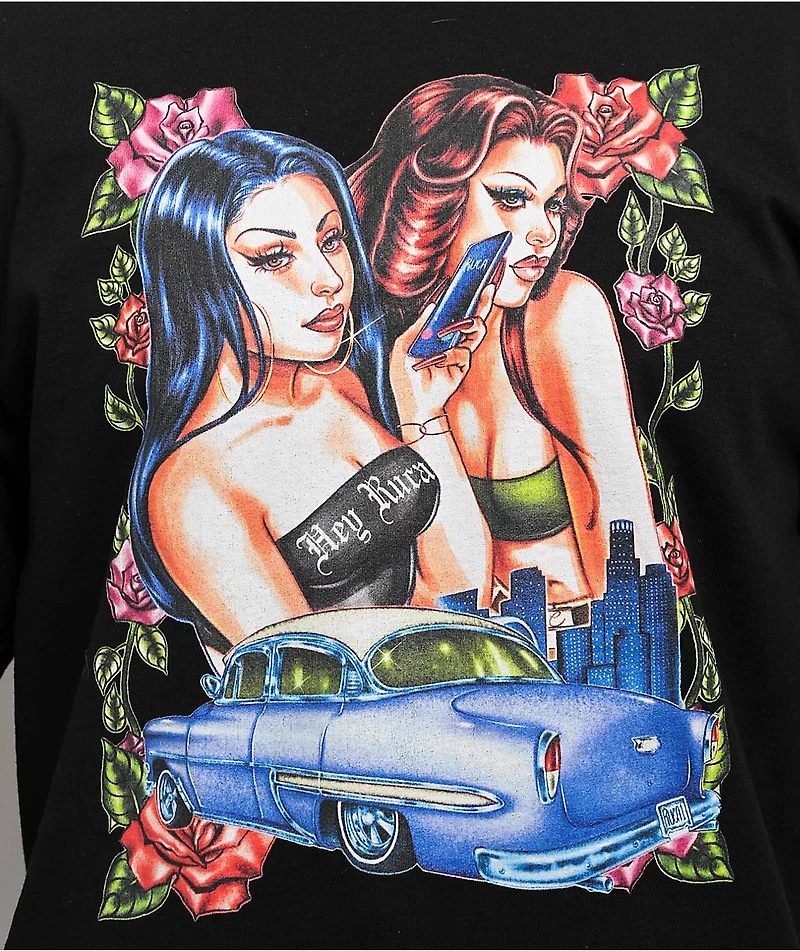 Hey Ruca Slide Through Black T-Shirt