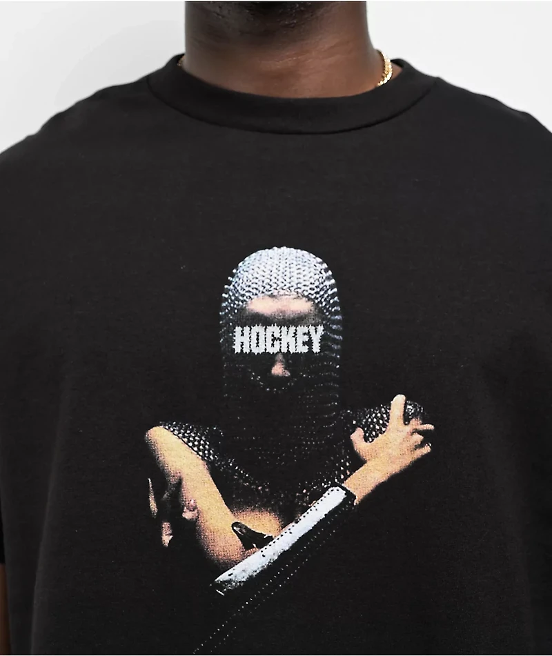Hockey Back Crack Black T-Shirt