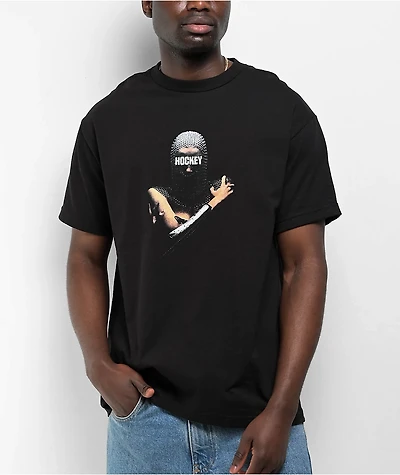 Hockey Back Crack Black T-Shirt