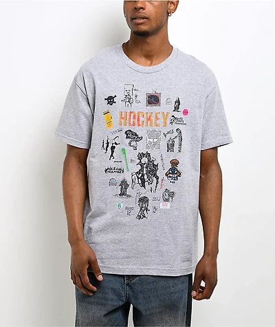 Hockey Paper Cover Heather Grey T-Shirt