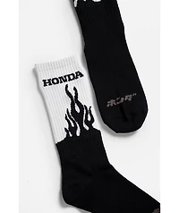 Honda LA Flames Black & White Crew Socks