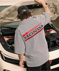 Honda Marked White Quarter Zip Work Shirt
