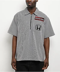 Honda Marked White Quarter Zip Work Shirt