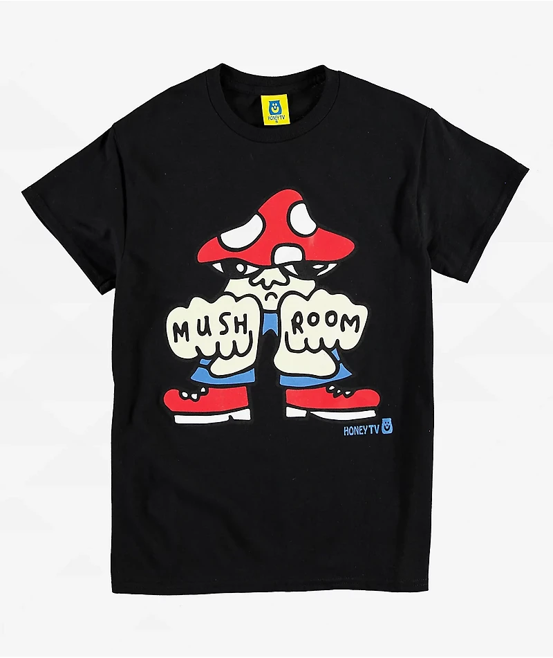 Honey TV Mushroom Gang Black T-Shirt