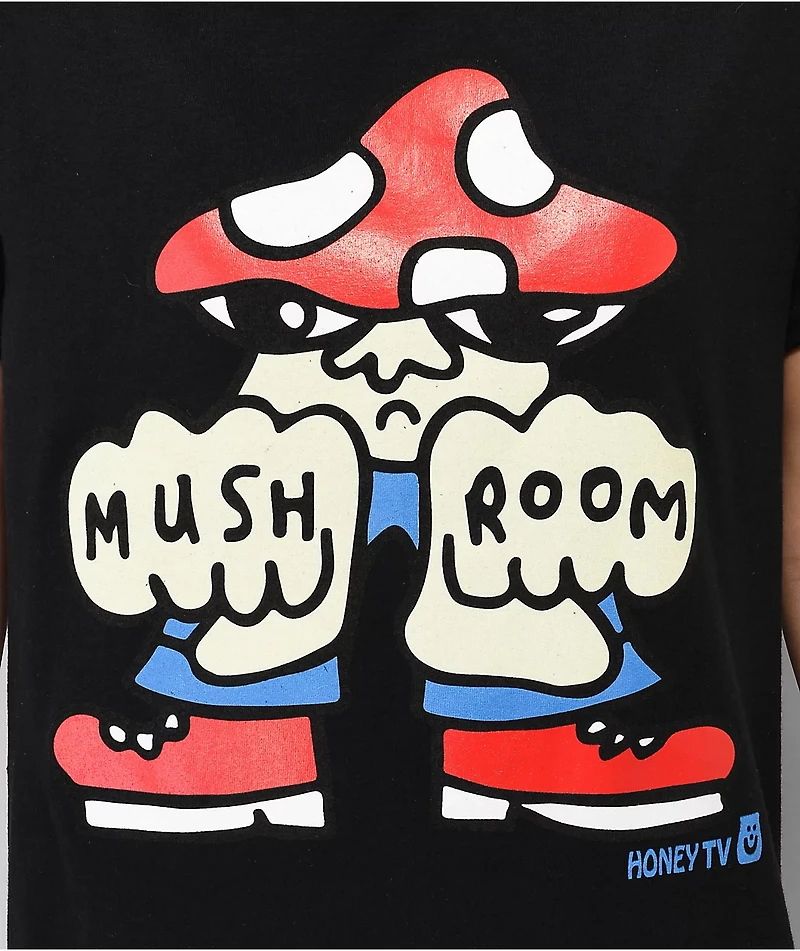 Honey TV Mushroom Gang Black T-Shirt