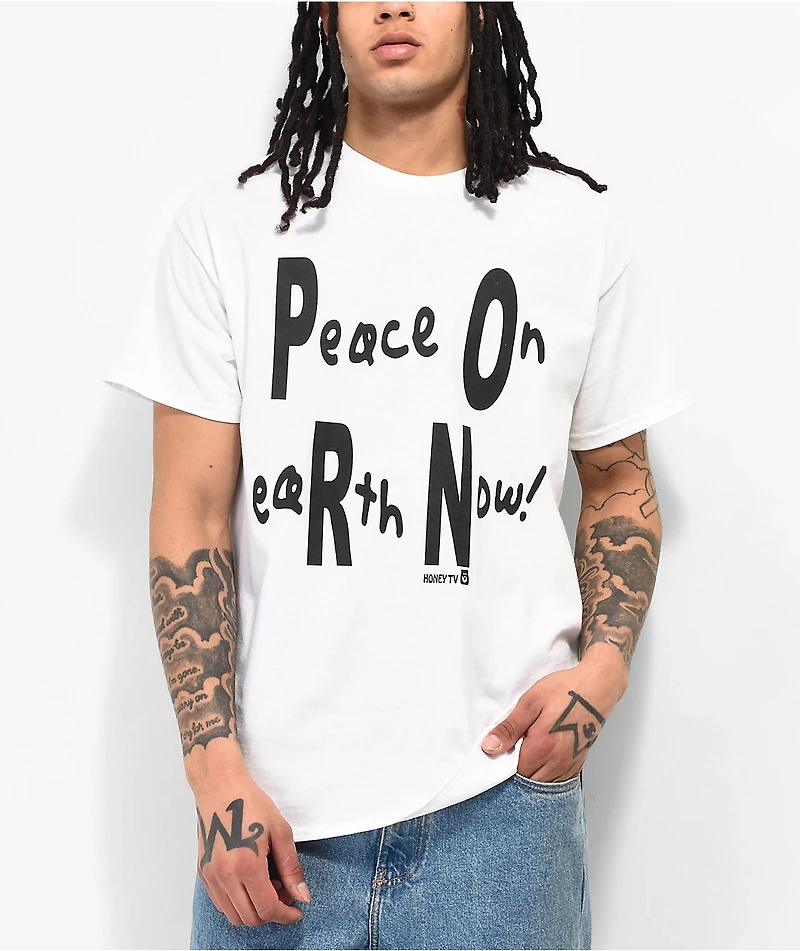 Honey TV Peace On Earth White T-Shirt