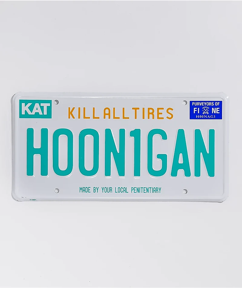 Hoonigan Florida White License Plate