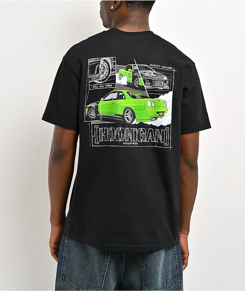 Hoonigan Mayhem Blueprint Black T-Shirt