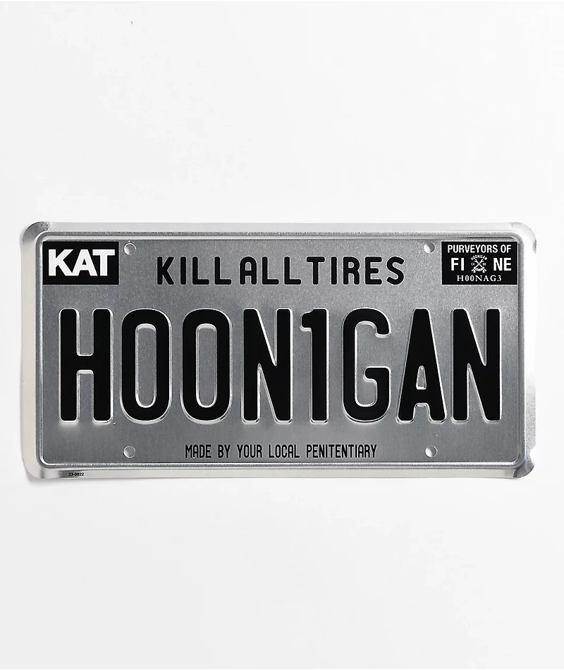 Hoonigan Silver License Plate