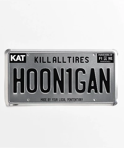 Hoonigan Silver License Plate