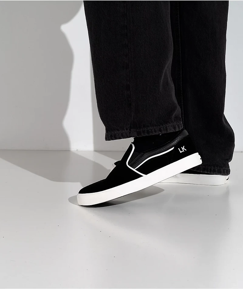 Hours Is Yours B1 Lizard Black Iguana Slip On Skate Shoes