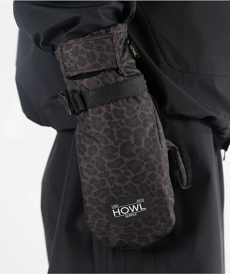 Howl Fairbanks Leopard Print Snowboard Mittens