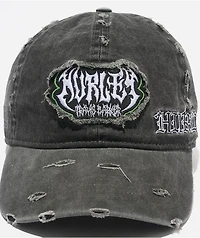 Hurley x Travis Barker Destroyed Black Wash Strapback Hat