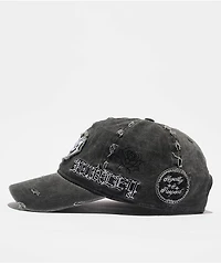 Hurley x Travis Barker Destroyed Black Wash Strapback Hat