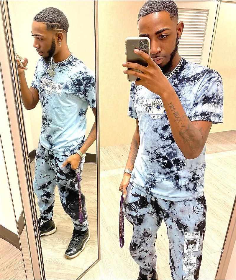 Hypland x Hunter Killua Eye Blue & Black Tie Dye T-Shirt