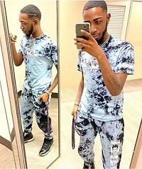 Hypland x Hunter Killua Eye Blue & Black Tie Dye T-Shirt