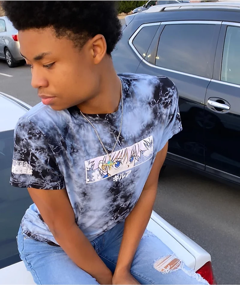 Hypland x Hunter Killua Eye Blue & Black Tie Dye T-Shirt