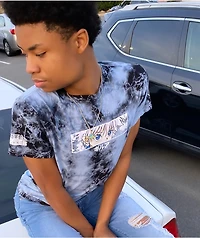 Hypland x Hunter Killua Eye Blue & Black Tie Dye T-Shirt