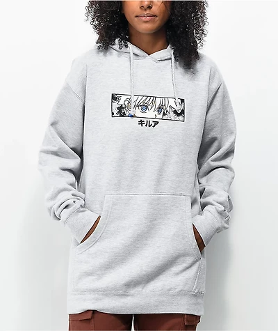 Hypland x Hunter Killua Eye Grey Hoodie