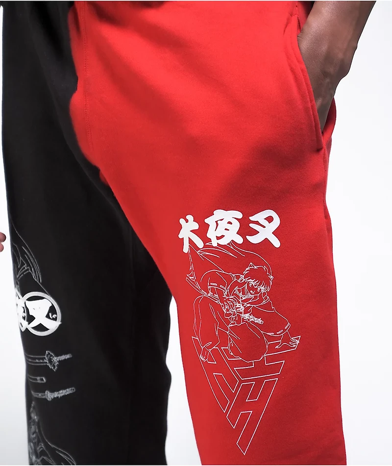 Hypland x InuYasha Black & Red Sweatpants