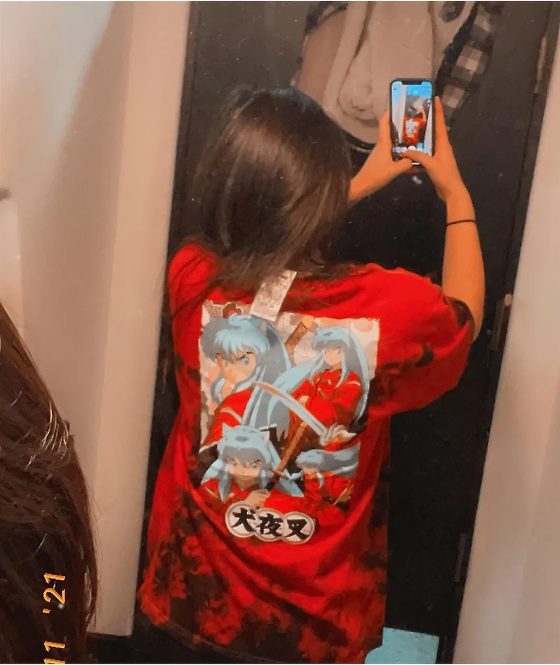 Hypland x InuYasha Crescent Red Tie Dye T-Shirt