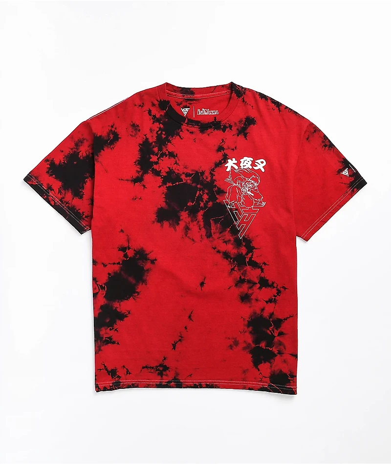 Hypland x InuYasha Crescent Red Tie Dye T-Shirt