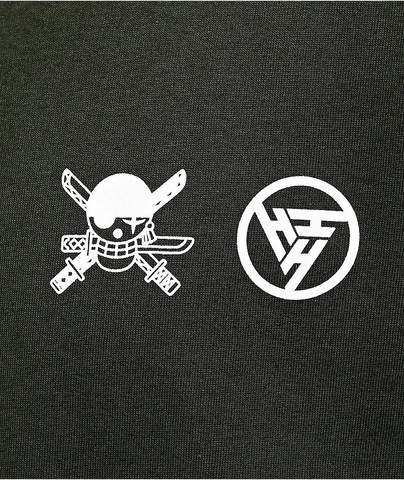 Hypland x One Piece Zoro Flame Green T-Shirt
