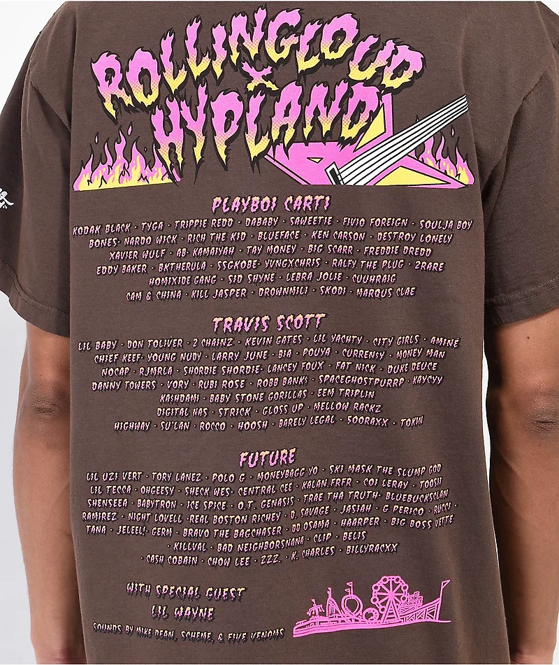 Hypland x Rolling Loud Rockstar Brown T-Shirt
