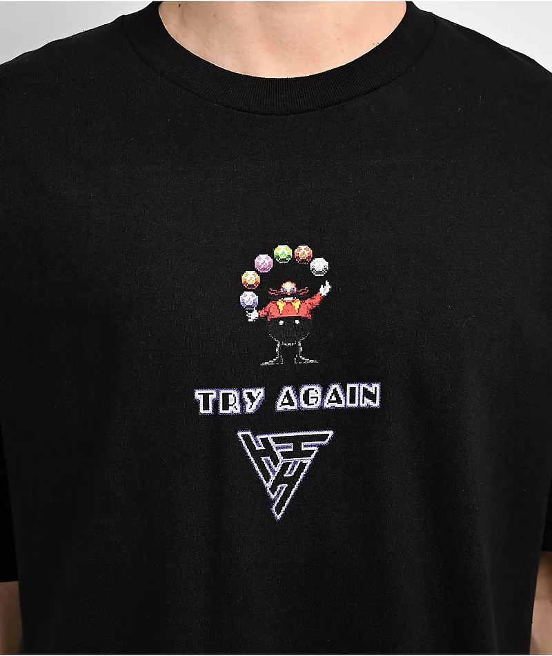 Hypland x Sonic The Hedgehog Try Again Black T-Shirt