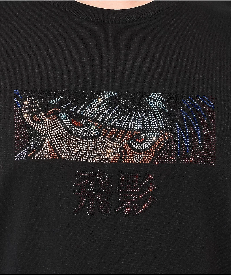 Hypland x Yu Hakusho Heie Eyes Black Rhinestone T-Shirt