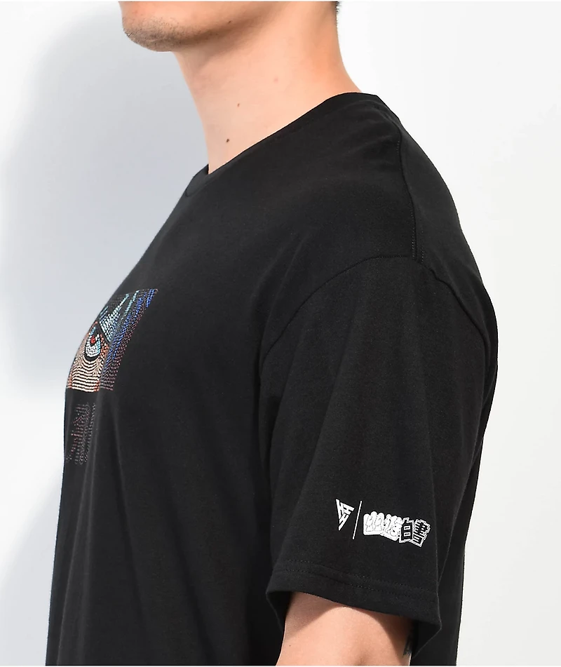 Hypland x Yu Hakusho Heie Eyes Black Rhinestone T-Shirt