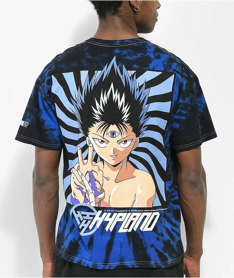 Hypland x Yu Hakusho Hiei Hypnosis Blue & Black Tie Dye T-Shirt