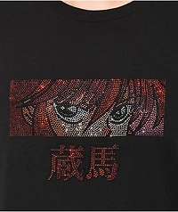 Hypland x Yu Hakusho Kurama Eyes Black Rhinestone T-Shirt
