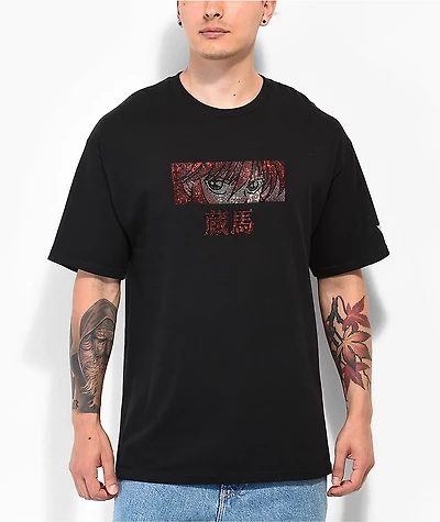 Hypland x Yu Hakusho Kurama Eyes Black Rhinestone T-Shirt