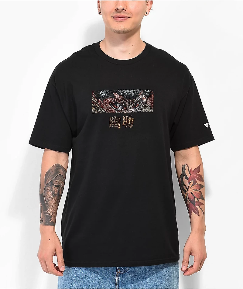 Hypland x Yu Hakusho Yuseke Eyes Black Rhinestone T-Shirt