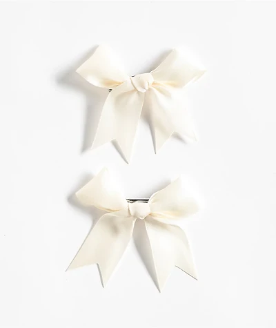 IGOU Cream 2 Pack Bow Barrettes