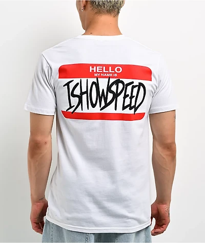 IShowSpeed My Name Is White T-Shirt