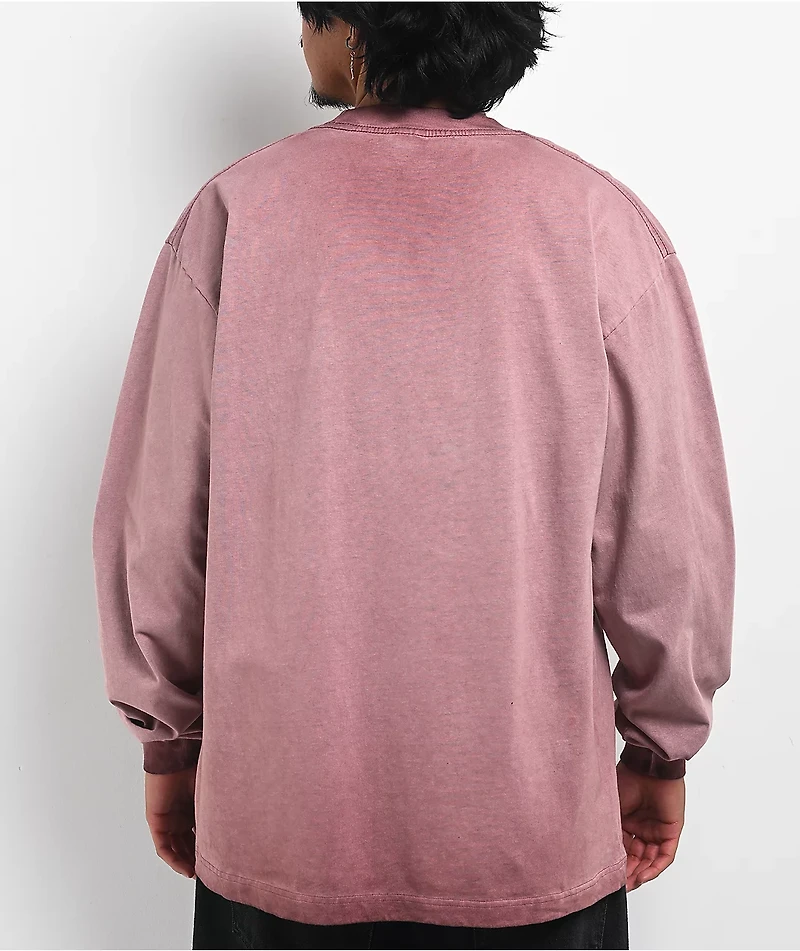 ITA Blush Red Oil Wash Long Sleeve T-Shirt