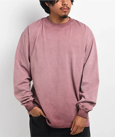 ITA Blush Red Oil Wash Long Sleeve T-Shirt
