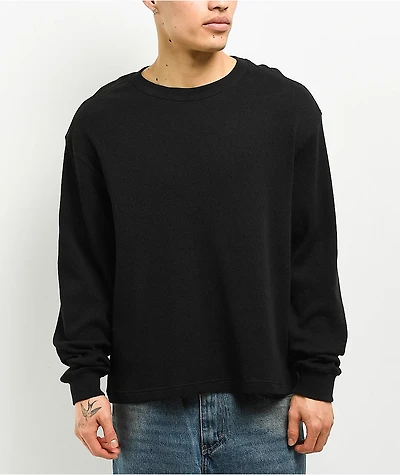 ITA Flux Black Thermal Long Sleeve Boxy T-Shirt
