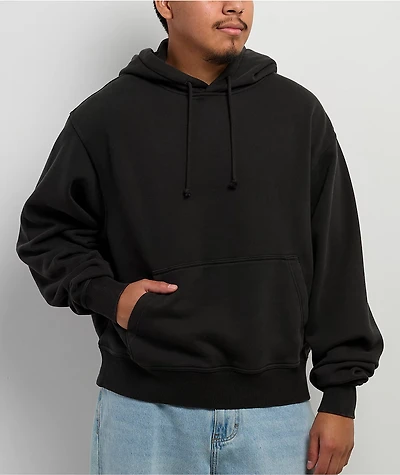 ITA Fractal Black Wash Crop Hoodie