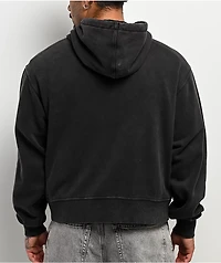 ITA Fractal Black Wash Crop Zip Hoodie