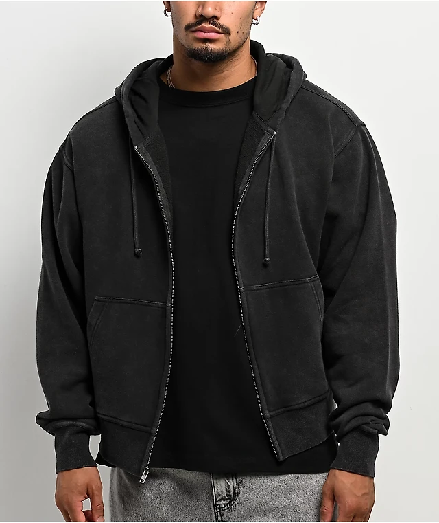ITA Fractal Black Wash Crop Zip Hoodie at CoolSprings Galleria in