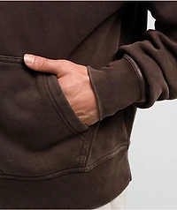 ITA Fractal Brown Wash Crop Zip Hoodie