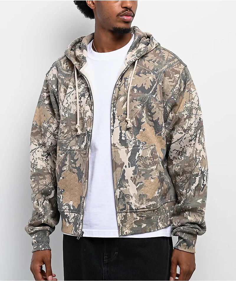 ITA Fractal Camo Crop Zip Hoodie